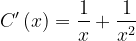 \dpi{120} C'\left ( x \right )=\frac{1}{x}+\frac{1}{x^{2}}
